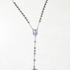 Rosary Silver Rosary High Quality Rhodium Plated Rosary Sterling Silver Rosary With Cross And Ceterpiece Wholesale