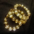 Top quality 100% natural rutilated gold quartz bracelet