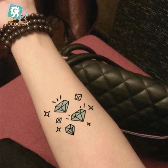 Hc Mixed 16 Sheets Classic Tattoos With Crown,Cat,Small Beard,Blue Diamond  Design Temporary Tattoos For Female And Male. - Buy Tattoo,Temporary Tattoo  Sticker,Women Tattoo Product on 