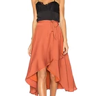 Long Skirt Skirts Long Skirt Women Casual China Wholesale Fashion High Waist Satin Orange Color Summer Maxi Skirts