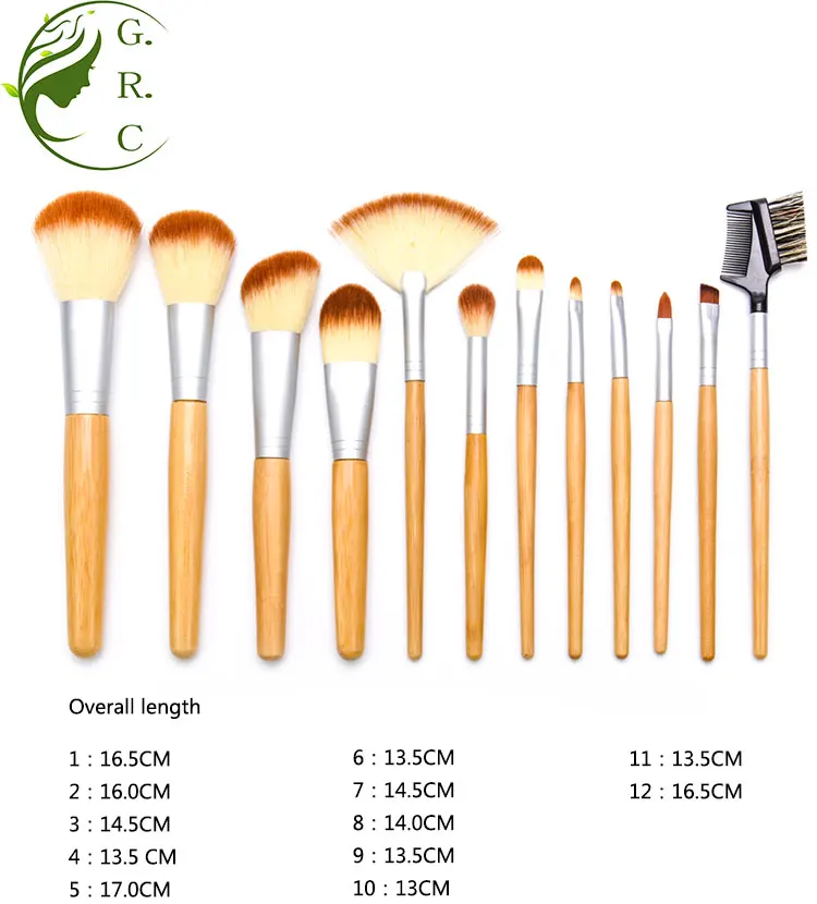 Professional Private Label Low Moq Women Themed Vegan Natural Bristles Wooden Hand makeup Brush Set With Wrap Canvas Bags