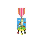 Custom 3D Double Logo Football Sports Award Medal With Sublimation Ribbon Lanyard