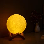 Led Moon Touch Control Brightness 3D Printed Lunar Lamp Color Changing 3D LED Moon Lamp