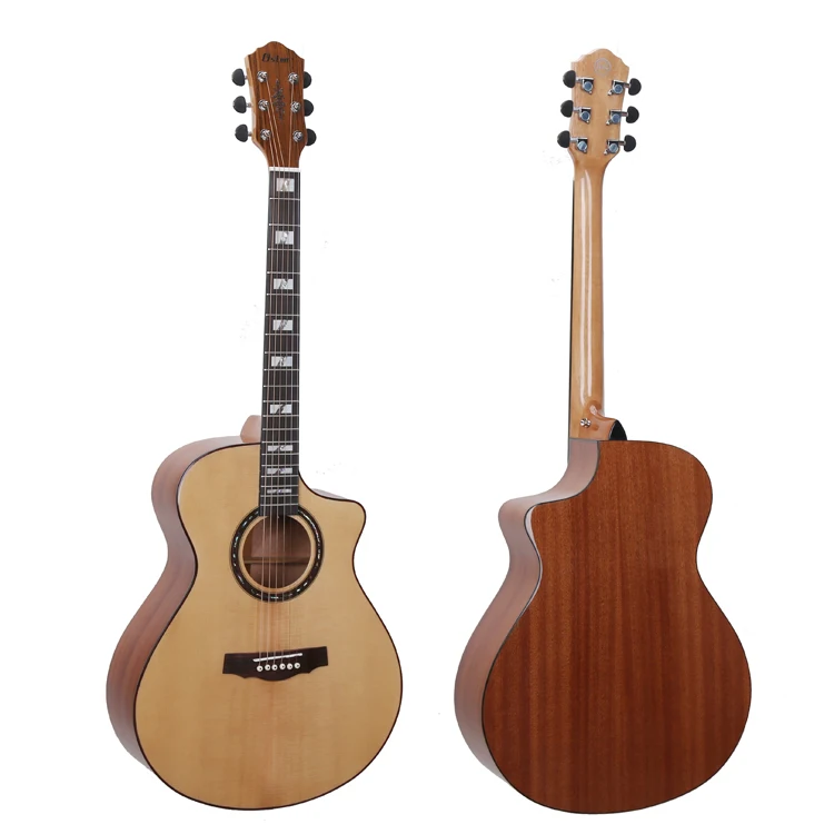 budget solid wood acoustic guitar