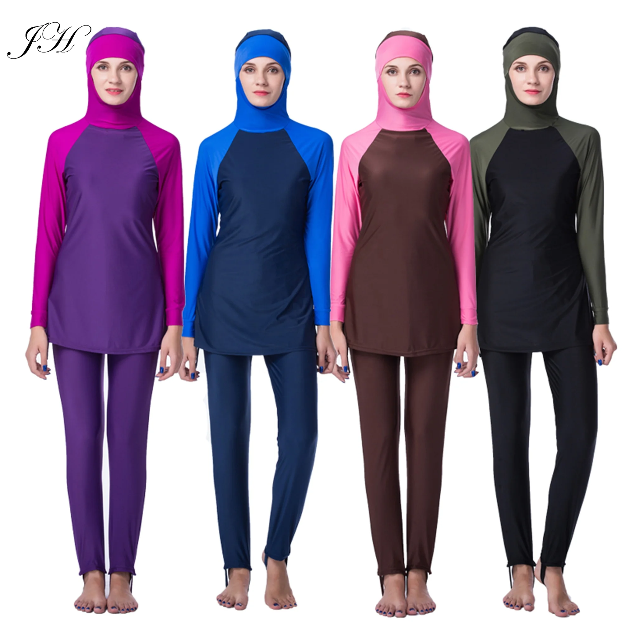 2019 Plus Size Muslim Swimwear Modest Swimsuit Maillot Islamique Burkini Costume 