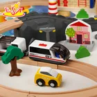 Train Toys Train Wood Train Toy Set Wooden Safety Railway Train Set Toys For Kids Birthday Gift W04C150