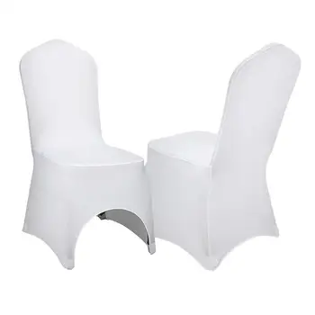 White Color Polyester Spandex Banquet Dining Wedding Party Used Chair Covers