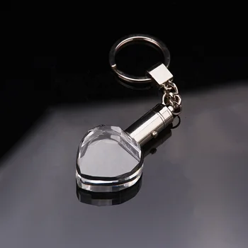 Customize Custom Engraved Shining Crystal Key Chain Wedding/souvenir Gift Led Logo Ring