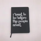 School School Notebook Black PU Leather Cover A5 Hardcover PU Print Notebook For School