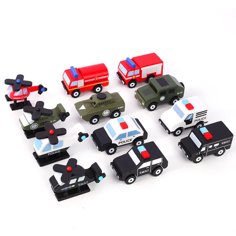 wooden town vehicles set