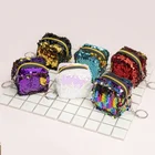 Mini Cute Kids Bag Sequins Mermaid Square Coin Purse For Little Girl