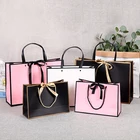 Bag Customized Gift Bag Women's Clothing Paper Bag Spot Printed LOGO Cosmetics Handbag