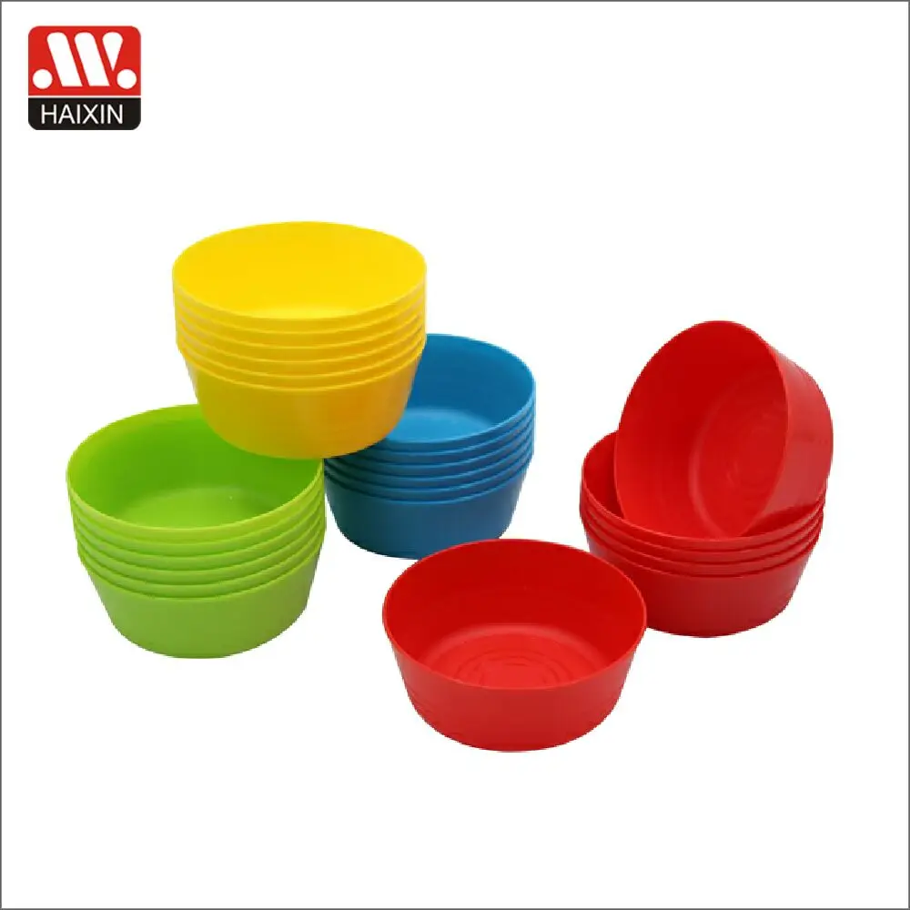 Haixing coloured Plastic Dinner Plates PP round dishes plates dinnerware set tableware restaurant plastic plates