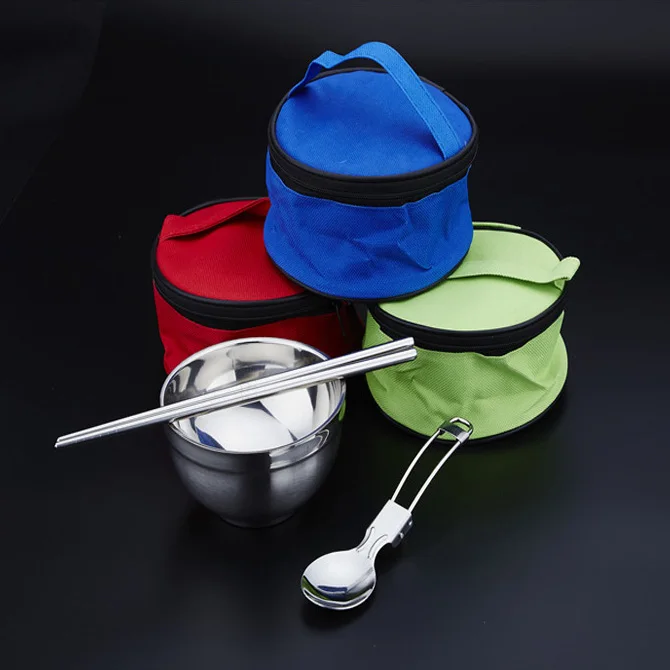 Easy to Carry Stainless Steel Bowl Spoon Chopsticks Set in Great Demand of India
