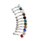 Navel Ring 316L Surgical Steel Mixed Colors Crystal Navel Ring Wholesale Belly Ring