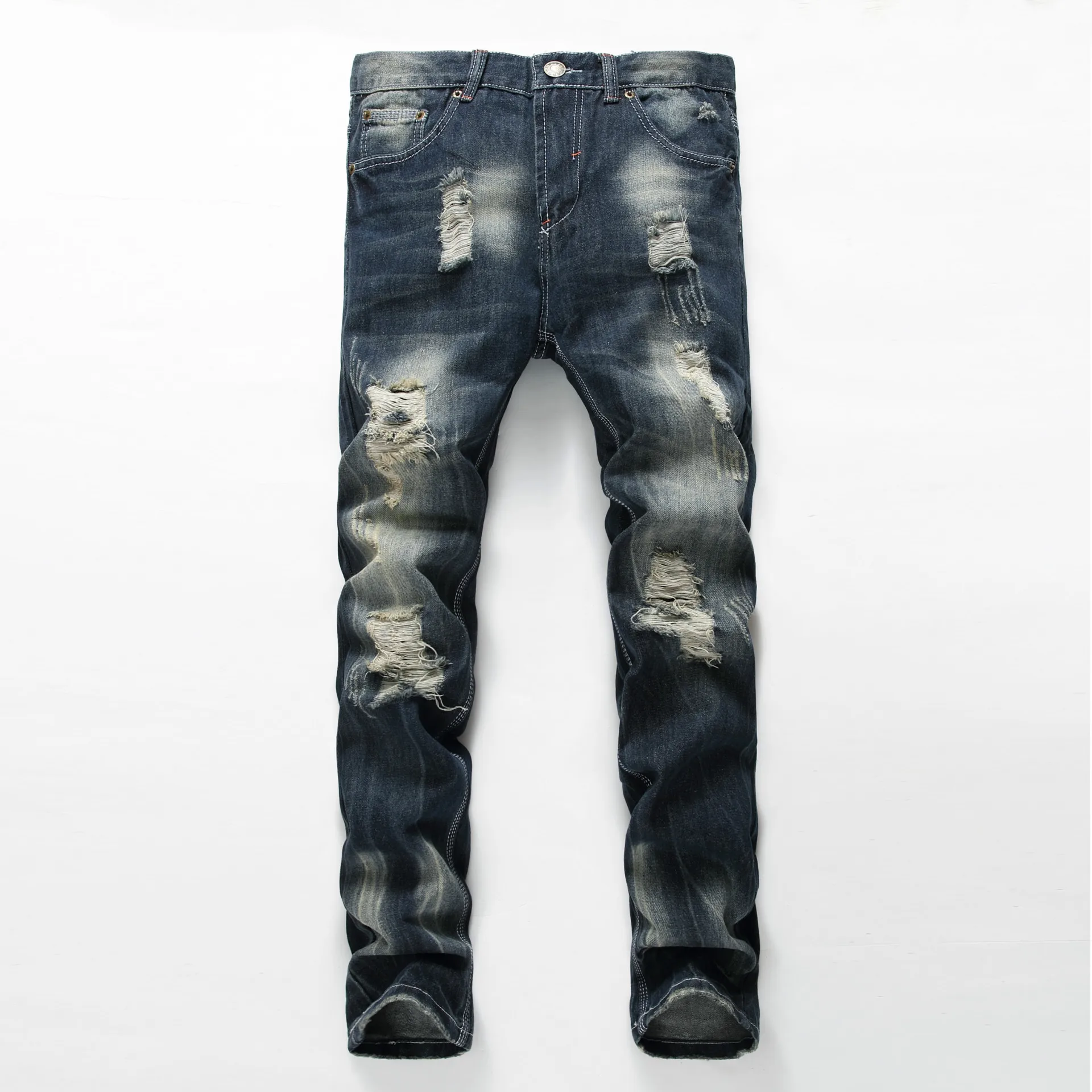 Moda Uomo Fori High Street Moto Biker Jeans Uomo Hip Hop Strappato Slim  Jeans Dritti Jeans Y11142 - Buy Mens Jeans Dritto,Jeans Dei Ragazzi,Dritto  Pazzo Di Mezza Età Dei Jeans Product on