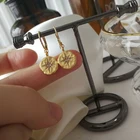 14k Gold Earring Hoop Drop Earring Turkish Retro 14k Gold 925 Silver Jewelry Coin 6 Star Hoop Drop Earring