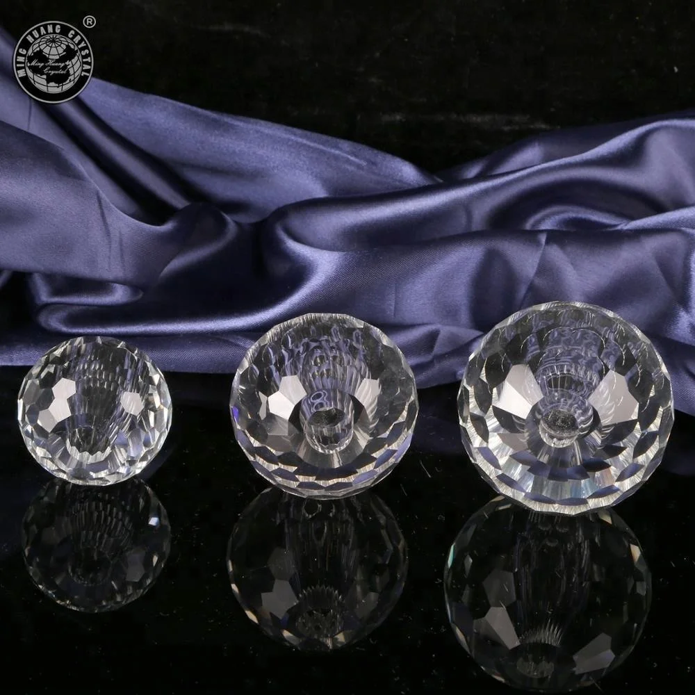clear glass crystal diamond cut sphere ball with