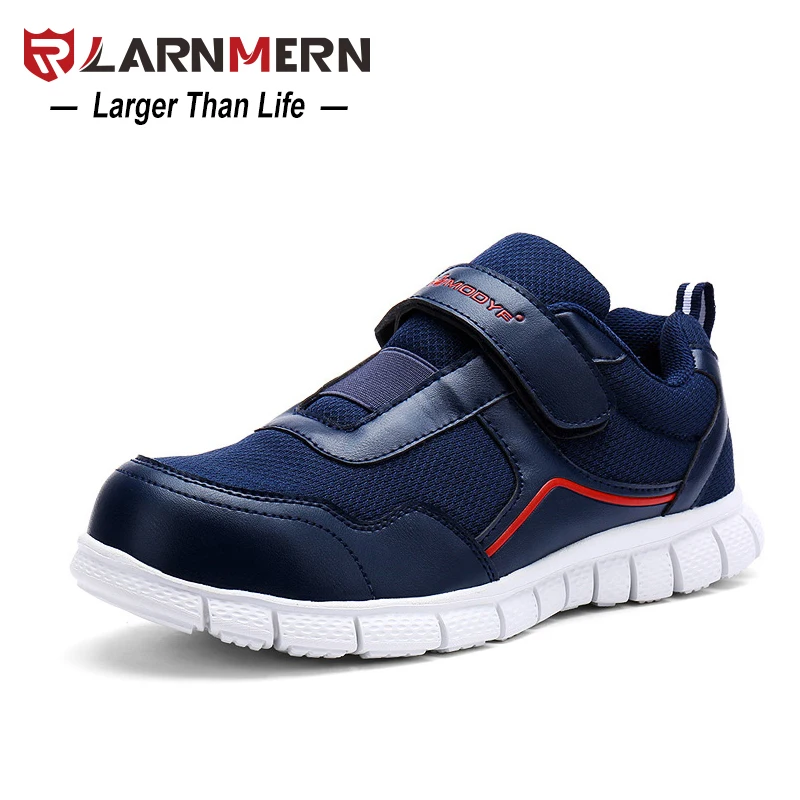 LARNMERN Men's Steel Toe Cap Work Shoes Breathable Magic Tape Work Boots 
