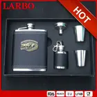 Gift Set 6oz Jagermeister Silver Stainless Steel Diy Hip Flask Gift Set