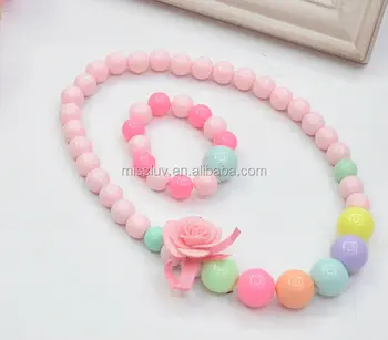 wholesale Cheap Kids Costume Jewelry Sets Chunky Beaded Necklace And Bracelet Jewelry Sets For Kids