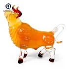 Glass Craft Bottle QIAOQI Handmade Bull Shape Glass Craft Bottle For White Spirits