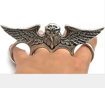 Stainless steel biker jewelry big four finger rings for men DM 339