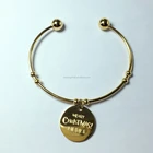 Gift 304 Stainless Steel Cuff Bracelet Engraved Bracelets For Christmas Gift