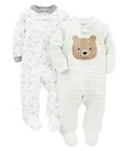 Baby Organic Cotton Baby Boy Long Sleeve Boutique Pajamas Rompers Custom