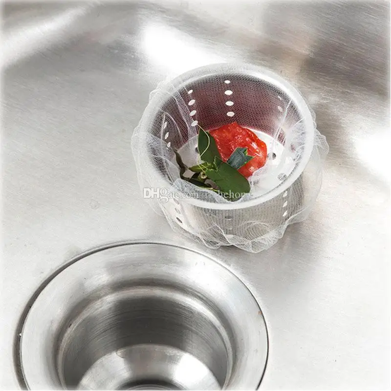 Z835 100pcs / pack Sink Drain Hole Trash Strainer Mesh Disposable Garbage Bag Bathroom Kitchen Waste Bin Filter