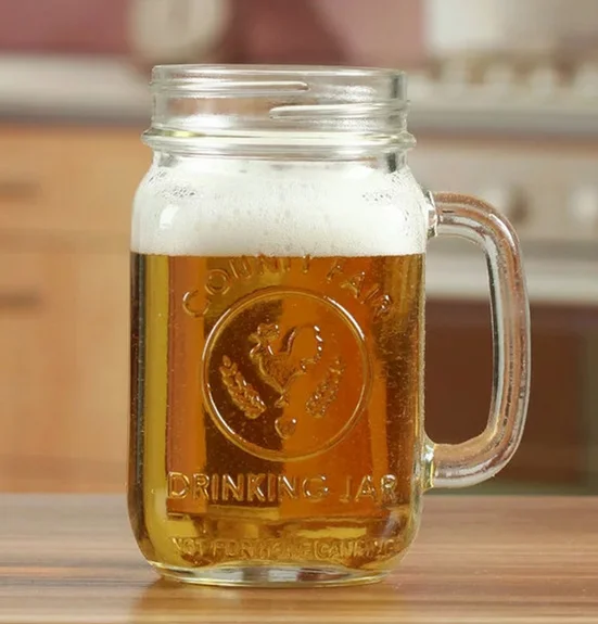 Wholesale Lead Free Beer Glass Bottle with Lid Mason Jar Kitchen CLASSIC OEM Party Beverage Square Transparent Flexible 5-7days