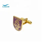 Custom Silver Engraved Logo Luxury Cufflinks For Men