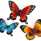 Decoration Wall Decoration Set Of 3 Colorful Metal Butterfly Home Wall Art Decoration