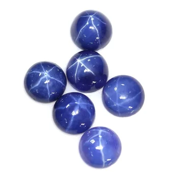 Hot sale cabochon cut round blue synthetic star sapphire with various sizes