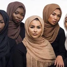Long Hijab Women Ladies Cotton And Linen Shawl Headscarf Simple Solid Long Muslim Hijab Head Scarf
