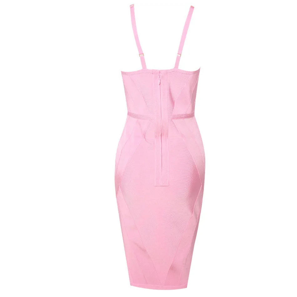 Ladies Clothes Sexy Evening Party Bandage Pink Dress