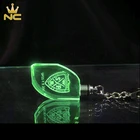 Islamic Green Islamic Blue Red Green Glow Glass Crystal Light Keychain
