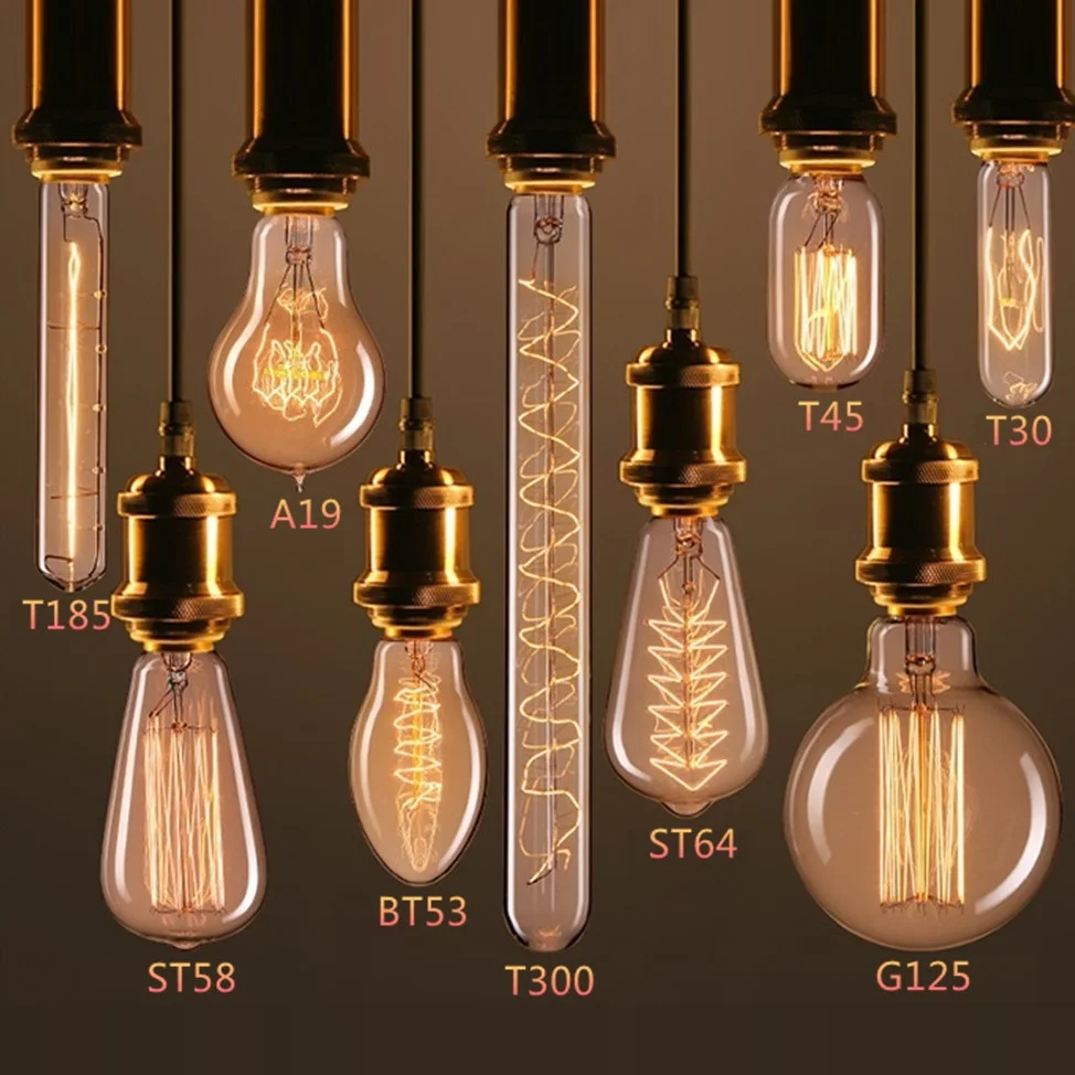 Kinderdag helder Italiaans E27 E26 B22 E14 Vintage Edison Light Bulb 25w 40w 60w Antique Incandescent  Filament Lamp A19 St64 St58 G95 G125 T45 C35 T30 T45 - Buy Vintage Edison  Light Bulb,Edison Light Bulb,Vintage
