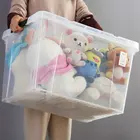 Plastic Storage Box Plastic Durable High Quality Competitive Price 65L Clear Transparent Plastic Storage Box With Wheels