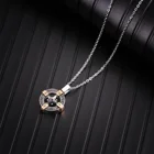 Silver Wholesale Stainless Steel Silver Compass Necklace Pendant