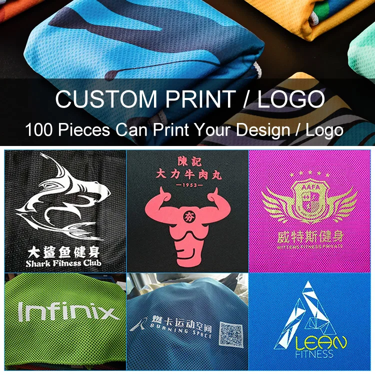 Custom Personalized Logo Digital Sublimated Printed Summer Gym Sport Instant Ice Cool Cooling Towel