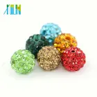 XULIN IB00199 6mm - 12mm Mixed Color Round Clay Rhinestone Pave Crystal Shambhala Beads for Jewelry Making