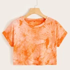 Girls Kids Clothing Summer Custom Tee Short Sleeve Tie Dye Girls Crop T Shirt