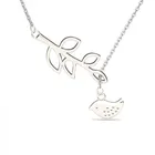 Leaf Necklace Necklaces Silver 925 Necklace Fashion Design 925 Sterling Silver Leaf And Bird Pendant Necklace