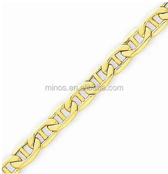 14k Gold Hollow Mariner Chain Necklace with Lobster Clasp (3.9mm) Wholesale Cheap Jewelry