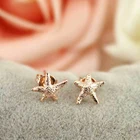 Earrings Rose Gold Hot Sale Rhinestone Stud Earrings Western Dainty Jewelry Wholesale Rose Gold Starfish Earrings Women