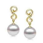 Diamond Earring Solid 14 Karat Gold Diamond Earring Finding Semi Mounts For Pearls