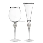 Glasses Pair Glass Glass Prices SXGC Gold And Silver Rim Champagne Glasses Pair