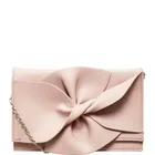 Leather Clutch Bag Bowknot Design PU Leather Envelope Large Zip Clutch Bag Women
