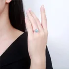 Blue Ring Topaz Bluebluerings Fine Jewelry Manufacturer Wholesale New Fashion Round Blue Stone Ring Zircon 925 Sterling Silver Topaz Gemstone Ring Women